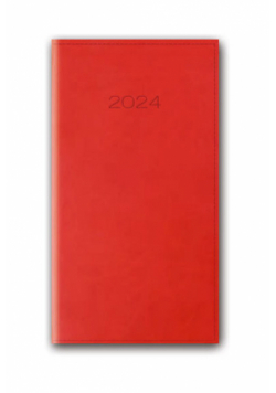 Kalendarz 2024 11T A6 kieszonkowy czerwony