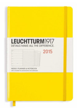 Kalendarz 2015 z notatnikiem Medium Leuchtturm1917 tygodniowy cytrynowy
