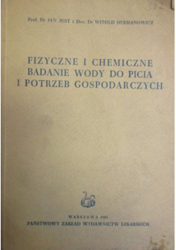 Fizyczne i chemiczne badanie wody do picia i potrzeb gospodarczych