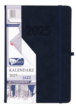 Kalendarz 2025 Jazz A5 tygodniowy granatowy