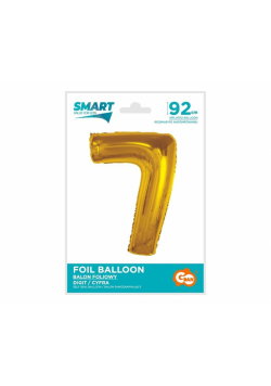 Balon foliowy Smart cyfra 7 złota 92cm