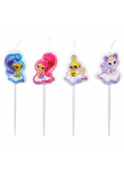Świeczki mini figurki Shimmer&Shine 4szt.