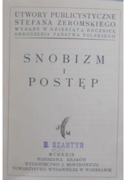Snobizm i postęp, 1929r