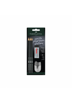 Zestaw exam 3 ołówki 1111 hb + gumka dust free + temperówka blister faber-castell