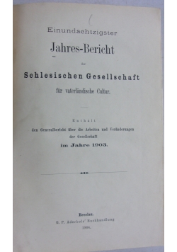 Schlesischen Gesellschaft, 1904 r.