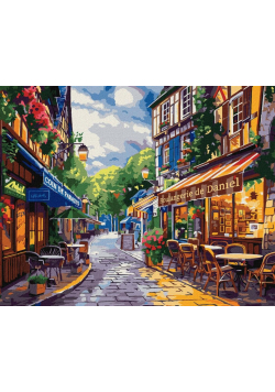 Malowanie po numerach - Ulica we Francji 40x50cm