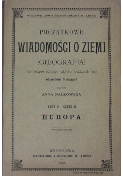 Poczatkowe wiadomosci o ziemi. Geografja, 1906r.
