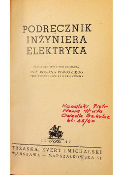 Podręcznik inżyniera elektryka 1947 r.