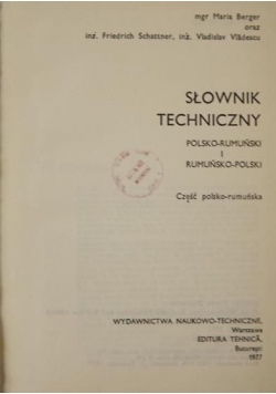 Słownik techniczny polsko-rumuński i rumuńsko-polski