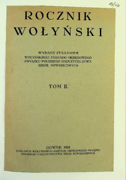 Rocznik Wołyński Tom II 1931 r.