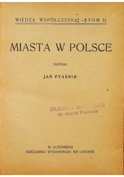 Miasta w Polsce  1922 r.