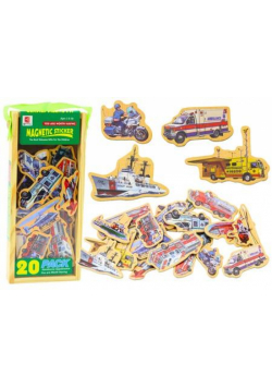Magnesy drewniane Pojazdy 20szt