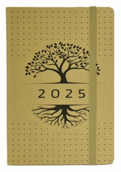 Terminarz 2025 dzienny B6 Bioeco z gumką MIX