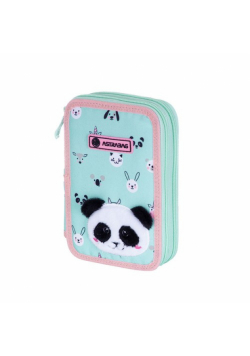 Piórnik podwójny z wyposażeniem Astrabag Teddy Panda AC21