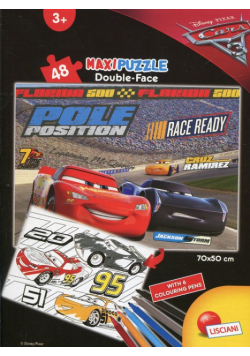 Puzzle dwustronne maxi Auta w walizce 48 elementów
