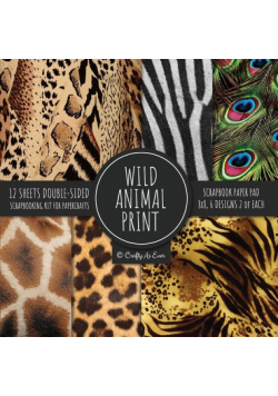 Wild Animal Print Scrapbook Paper Pad 8x8 Scrapbooking Kit for Papercrafts, Cardmaking, Printmaking, DIY Crafts, Nature Themed, Designs, Borders, Backgrounds, Patterns