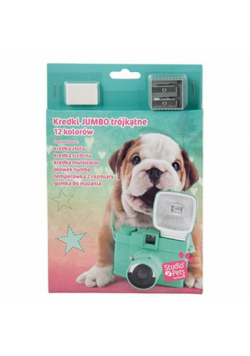 Kredki Jumbo Studio Pets 12 kolorów + temperówka i gumka