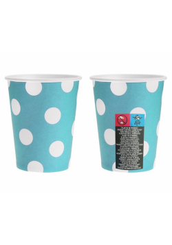 Kubeczki papierowe błękitne groszki 270ml 6szt