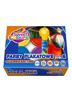 Farby plakatowe fluorescencyjne 6 kolorów 20ml
