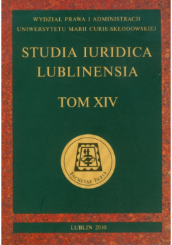 Studia Iuridica Lublinensia t XIV