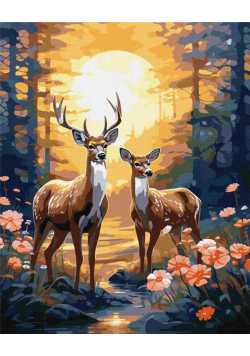 Malowanie po numerach - Wdzięczny jeleń 40x50cm