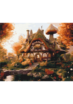 Malowanie po numerach - Jesienny dom 40x50cm