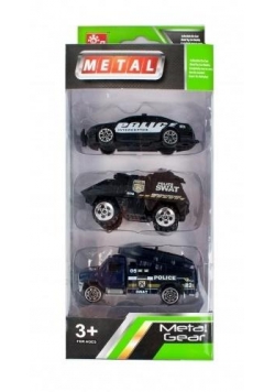 Auta policyjne metalowe 8cm 3el