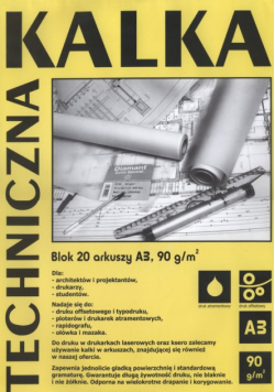 Kalka techniczna A3 90g 20 arkuszy