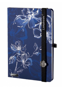 Notes A6 Lanybook Sparkling Flower w linie niebieski