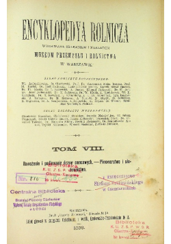 Encyklopedya rolnicza Tom VIII 1899 r.