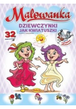 Malowanka - Dziewczynki jak kwiatuszki