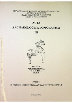 Acta Archaeologica Pomoranica