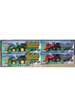 Traktor-koparka z przyczepą rolniczą 1:32