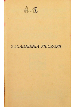 Zagadnienia filozofii, 1913r.