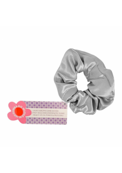 Gumka scrunchie do włosów led szara