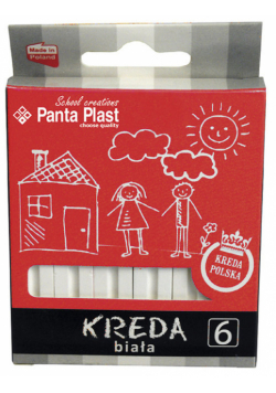 Kreda b2 kwadratowa biała 6 sztuk