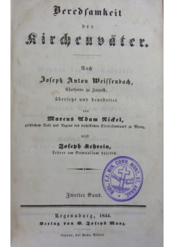 Beredsamkeit der Kirchenvater, 1845r.