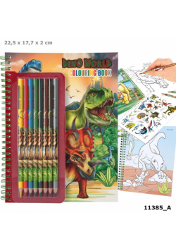 Kolorowanka z kredkami Dino World 11385A