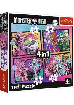 Puzzle 4w1 Elektryzujący dzień Monster High TREFL
