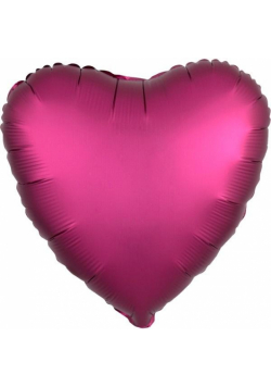 Balon foliowy Silk Lustre Dark różowy serce 43cm