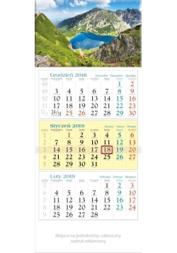 Kalendarz 2019 Trójdzielny Czarny Staw KT1