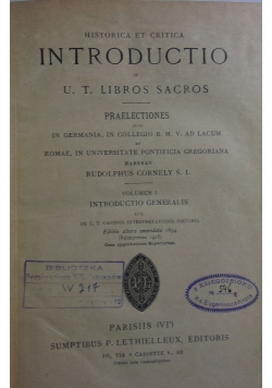 Historica et critica introduction, 1894 r.