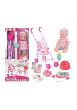 Lalka Bobas 36cm z wózkiem i akcesoriami