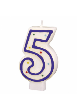 Świeczka cyferka 5 kropki 7,3cm