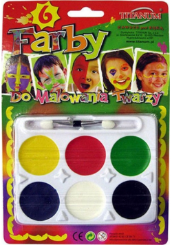Farby do malowania twarzy 6 kolorów