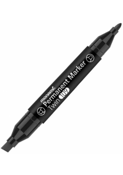Marker per. dwustronny Twin czarny (12szt) MONAMI