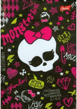 Brulion A6 Monster High w kratkę 96 kartek czacha