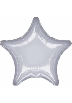 Balon foliowy metalik srebrny gwiazda 48cm