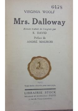 Mrs. Dalloway, 1929r.