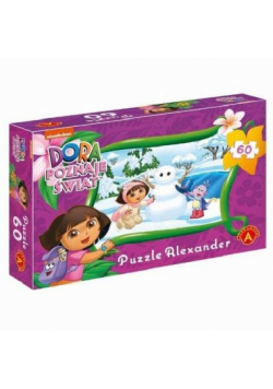 Puzzle 60 Dora poznaje świat Lepimy bałwana